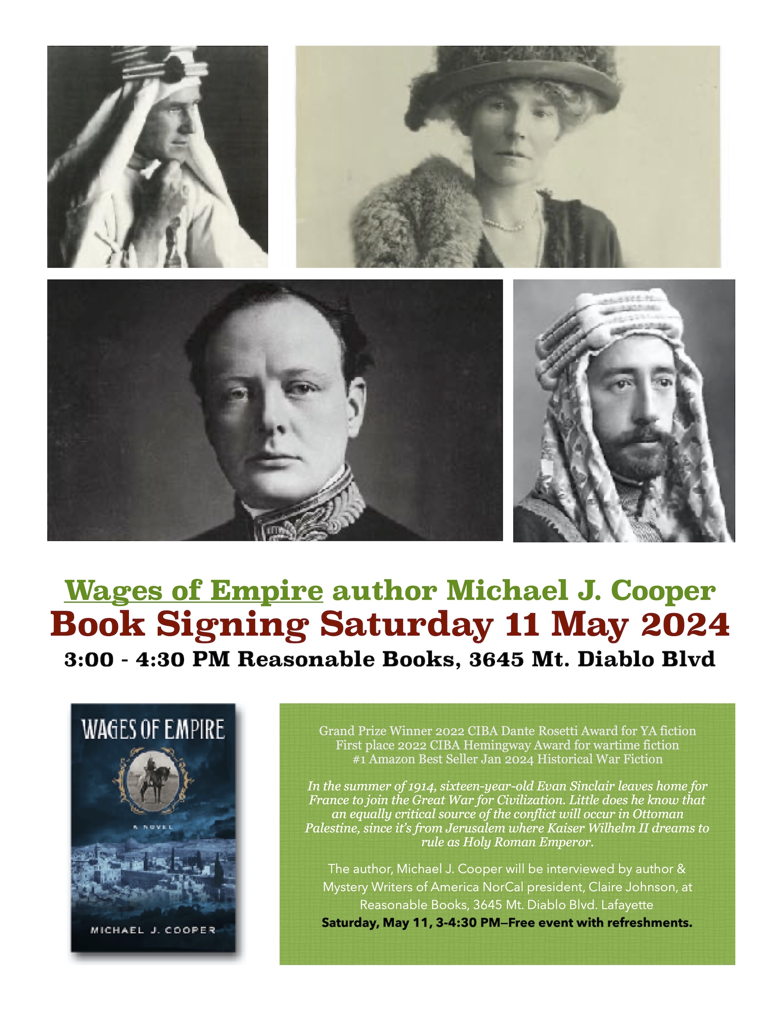 Book signing with Michael J. Cooper Saturday 11 May 2024 3 PM