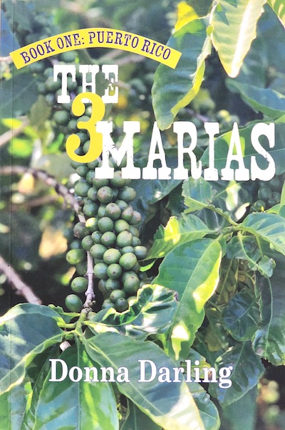 Book cover with image of coffee tree with coffee berry bunch.