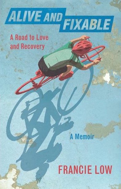 Book cover with cyclist casting a winged shadow.