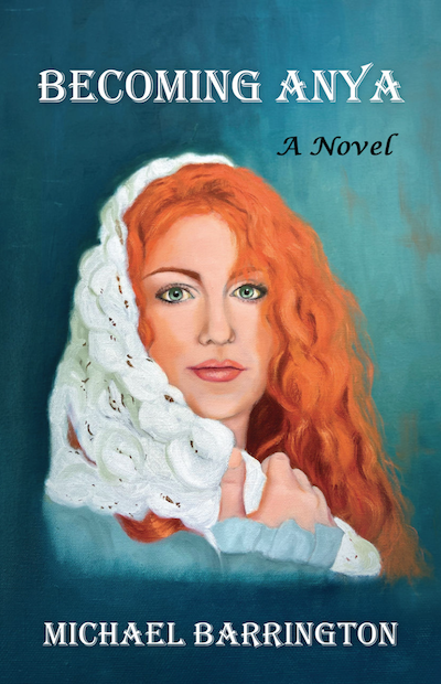 Book cover with woman in head covering.