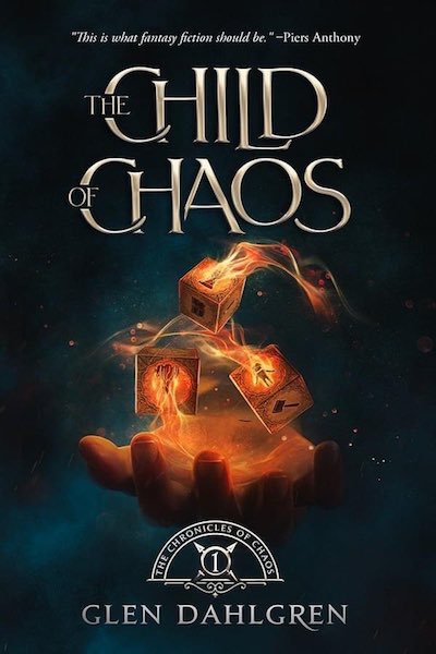 Book cover with hand tossing magical dice.