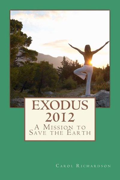 Book cover with yoga pose in mountains at sunrise.