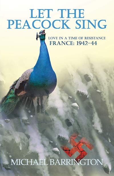 Book cover with peacock and Nazi swastika.