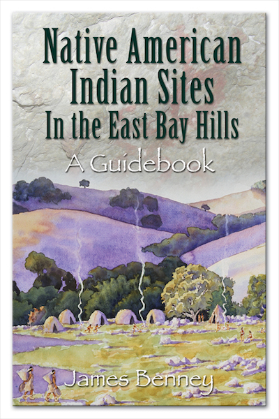 Book cover with Native American village.