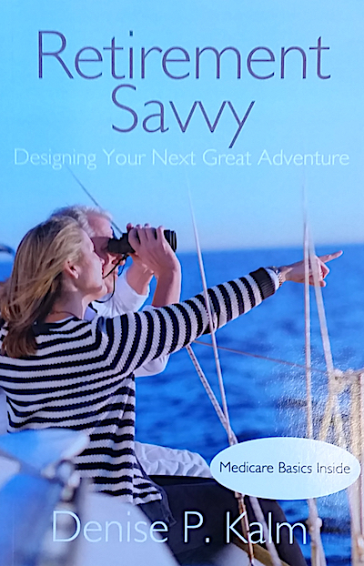 Book cover with couple on sailboat.