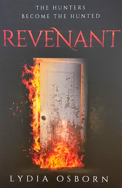 Book cover with burning door.