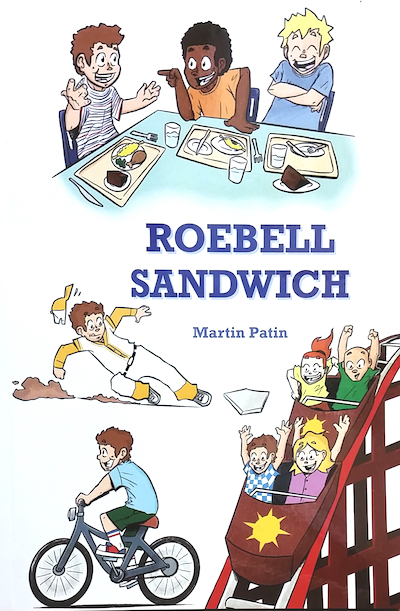 Book cover with children engaing in various activities: sharing lunch, playing baseball, riding bicycles and roller coasters.