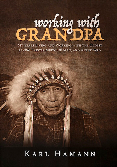 Book cover with image of Lakota medicine man in traditional headdress.